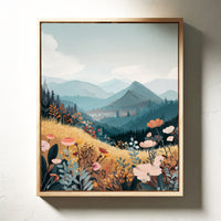 Fields of Color Beneath Mountains