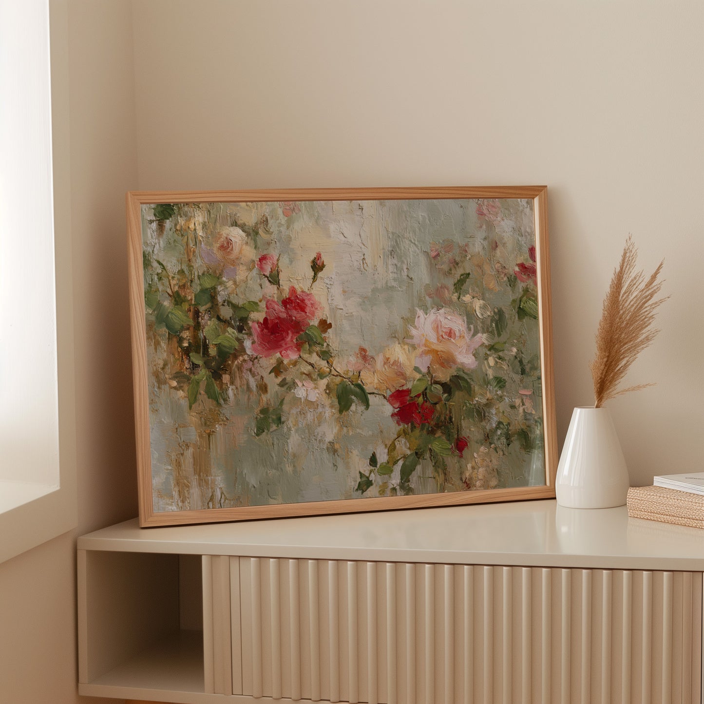 Petals Paint the Silent Wall