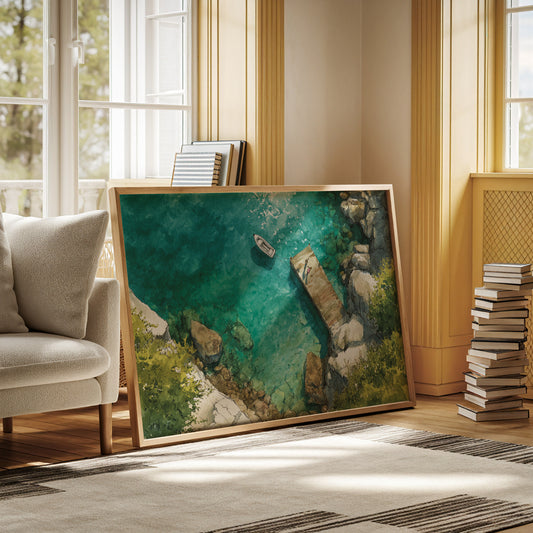 Summer Dock Floats In Turquoise Bay