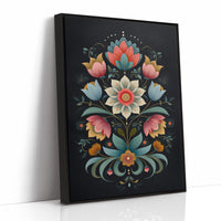 Midnight Garden Blooms In Coral