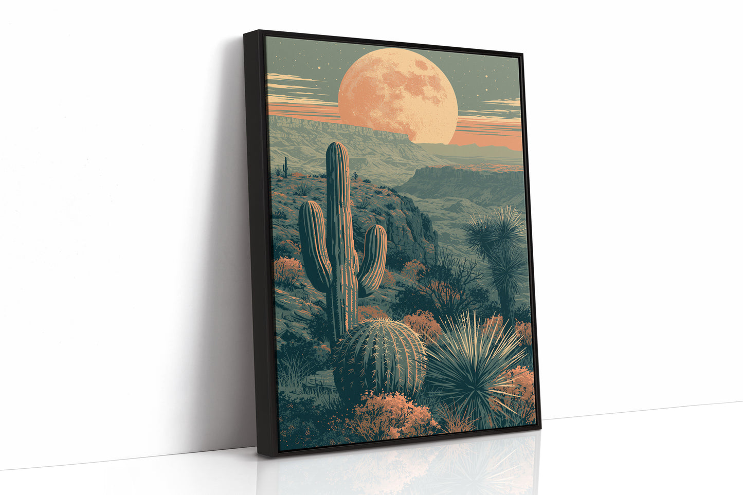 Coral Moon Over the Canyon