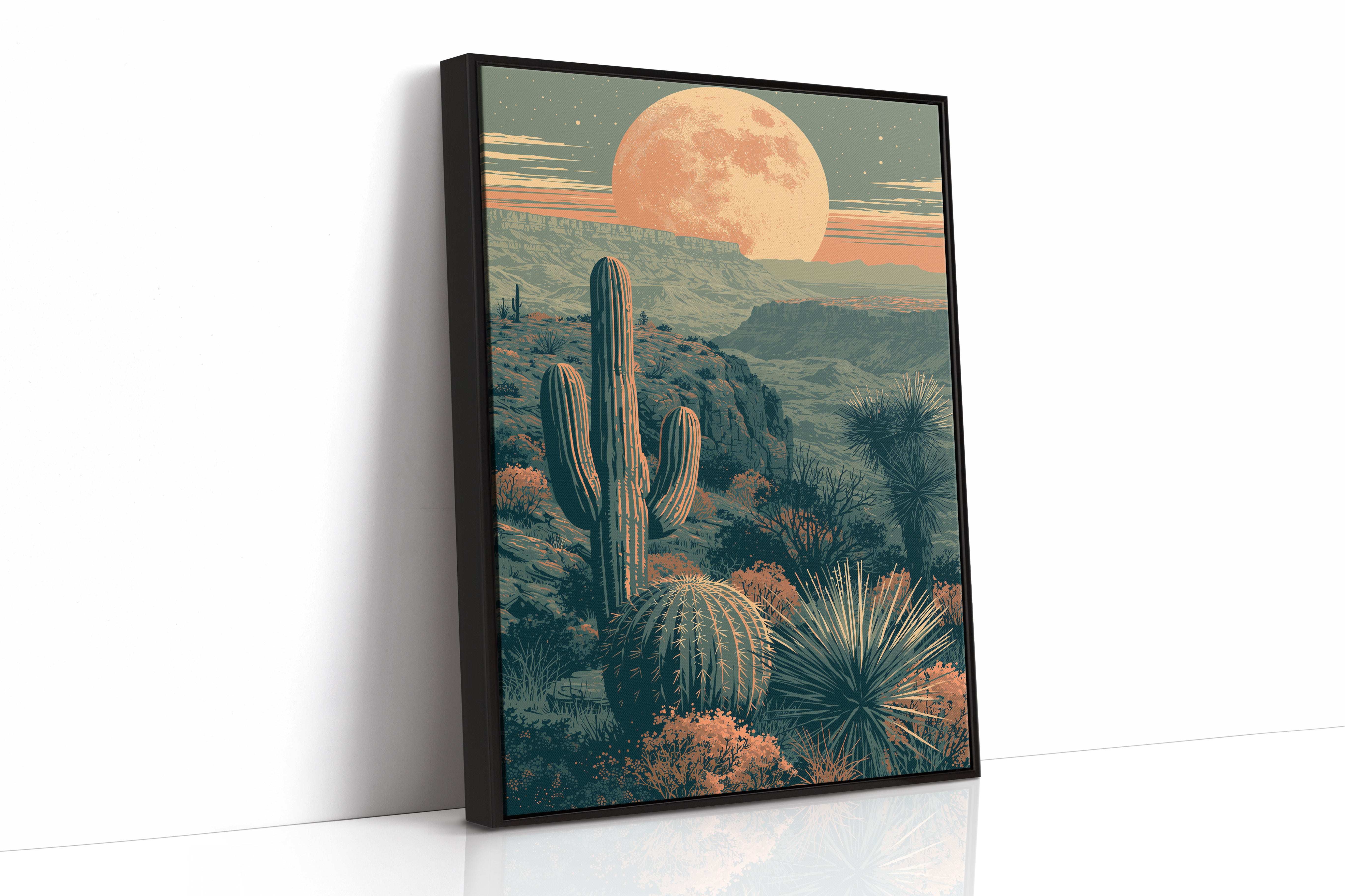 Coral Moon Over the Canyon