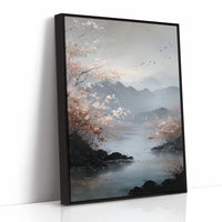 Cherry Blossoms Meet Mountain Lake