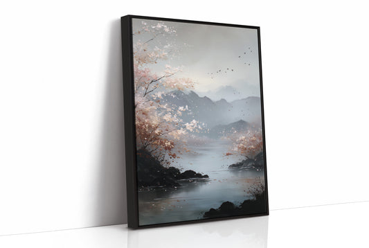 Cherry Blossoms Meet Mountain Lake