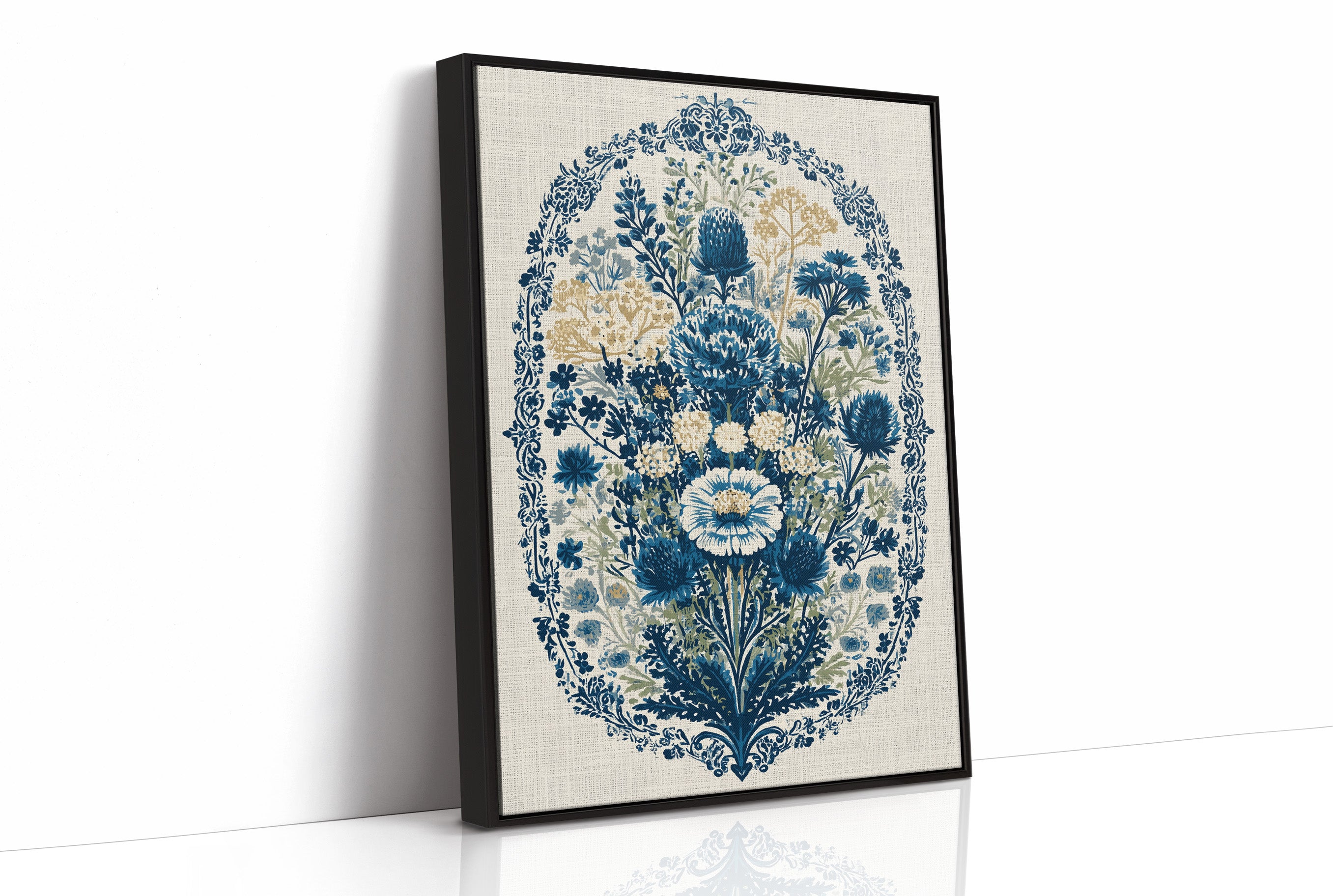 Thistle and Cornflower Medallion Tapestry
