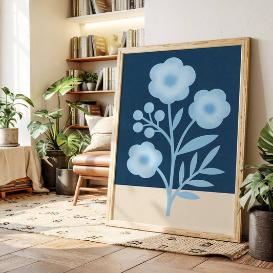 Midnight Garden Blooms In Blue