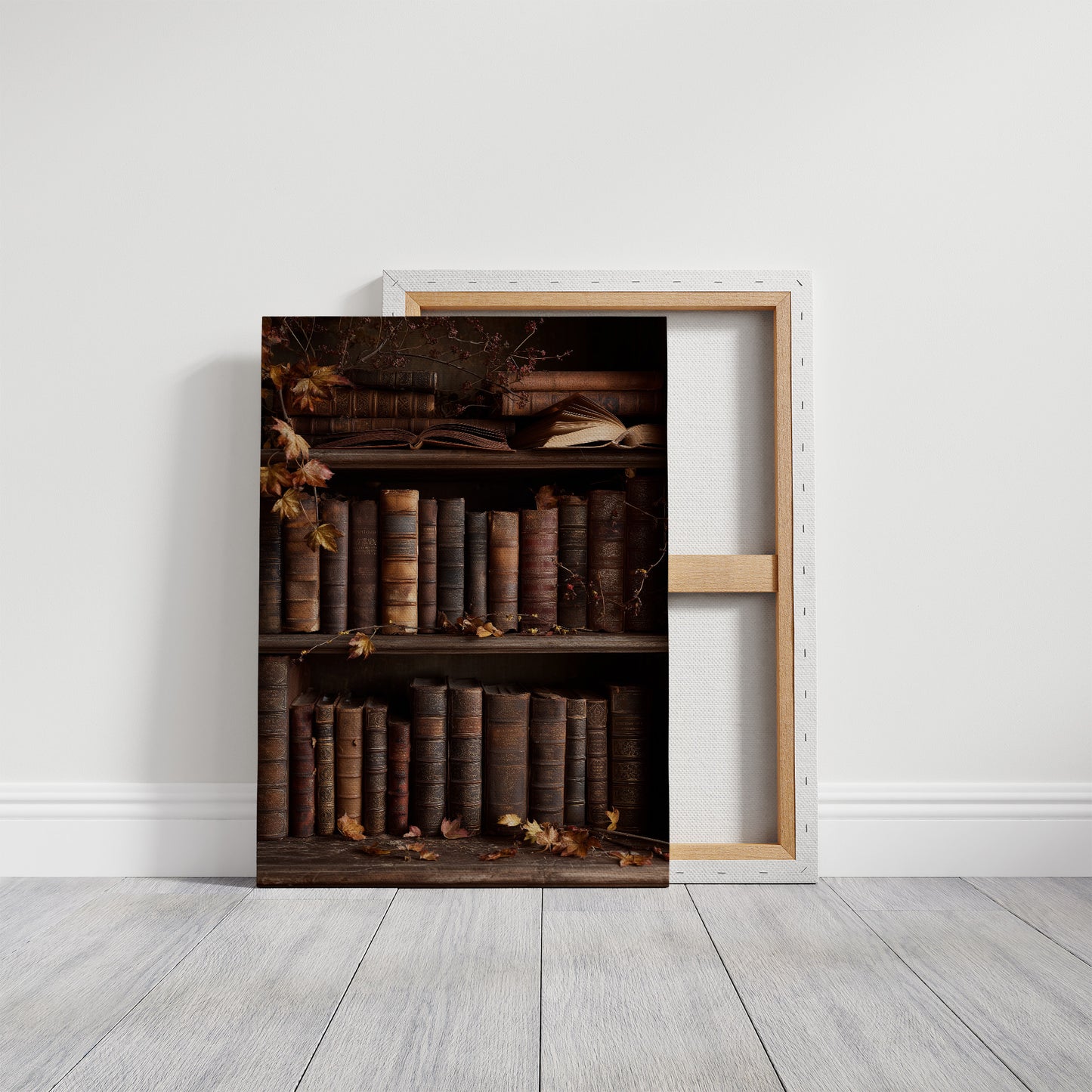 Autumn Leaves Between Ancient Pages