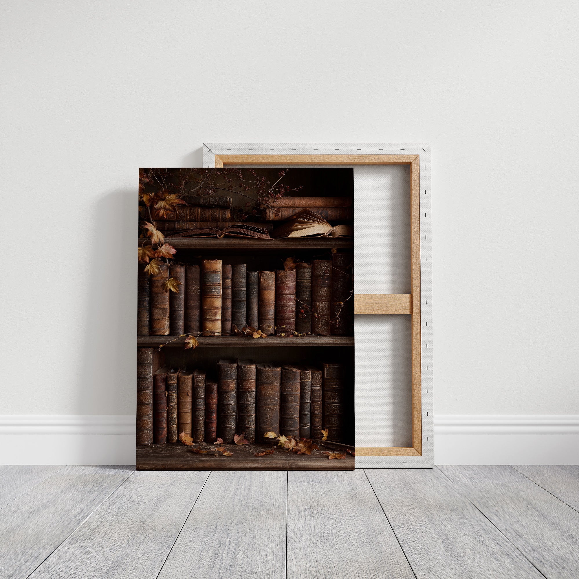 Autumn Leaves Between Ancient Pages