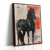 Black Stallion, Red Canvas