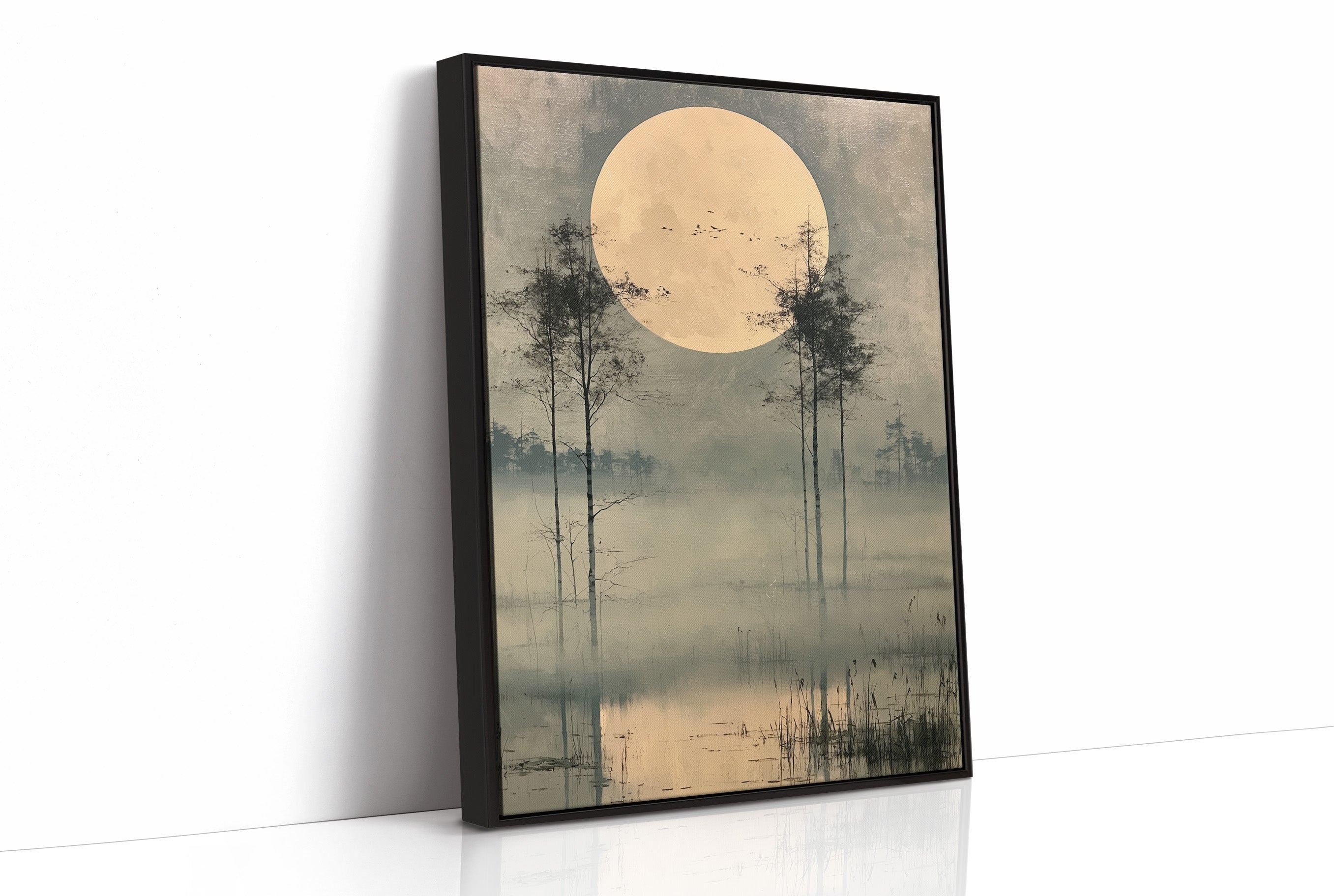 Harvest Moon Over the Marsh