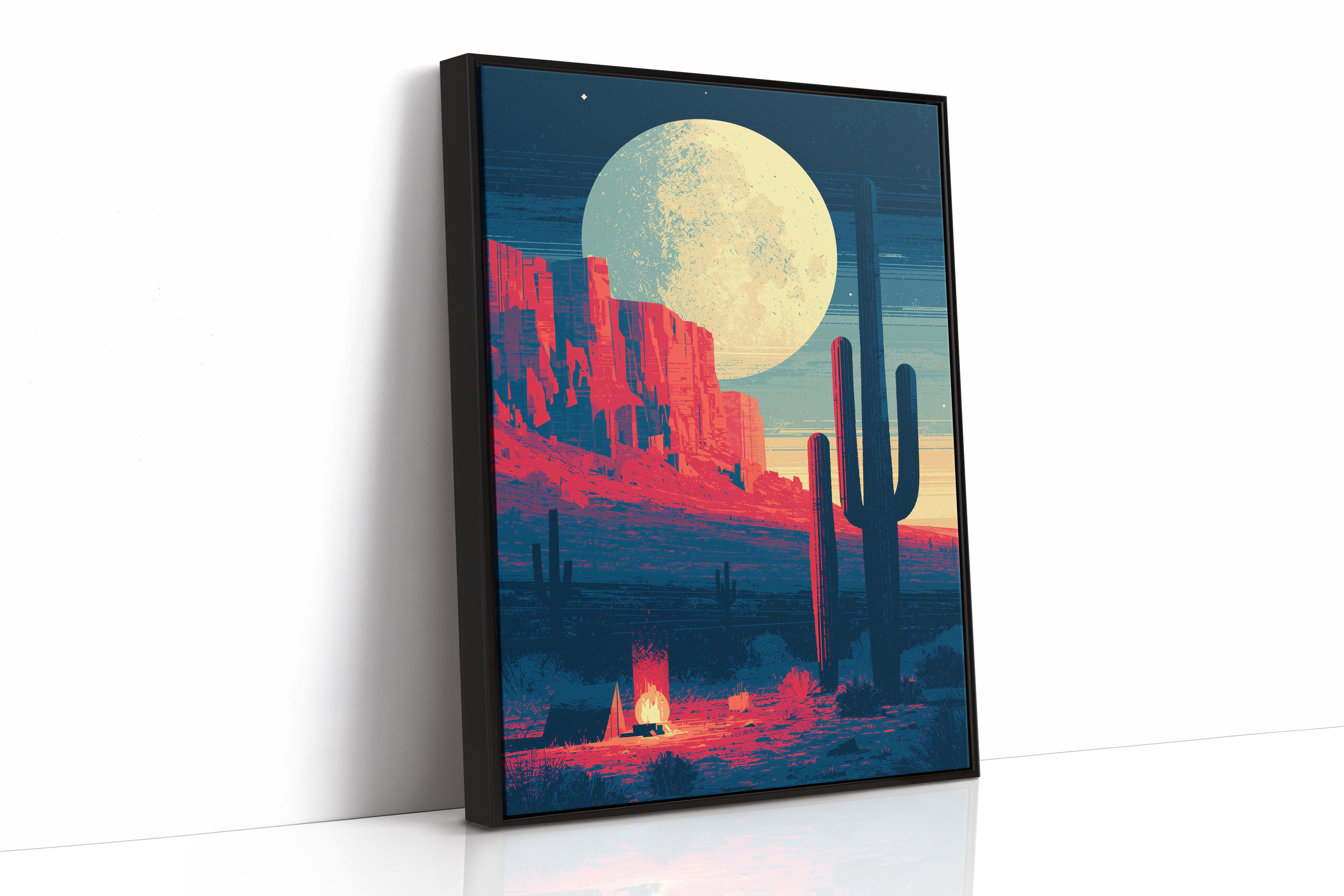 Campfire Under a Desert Moon