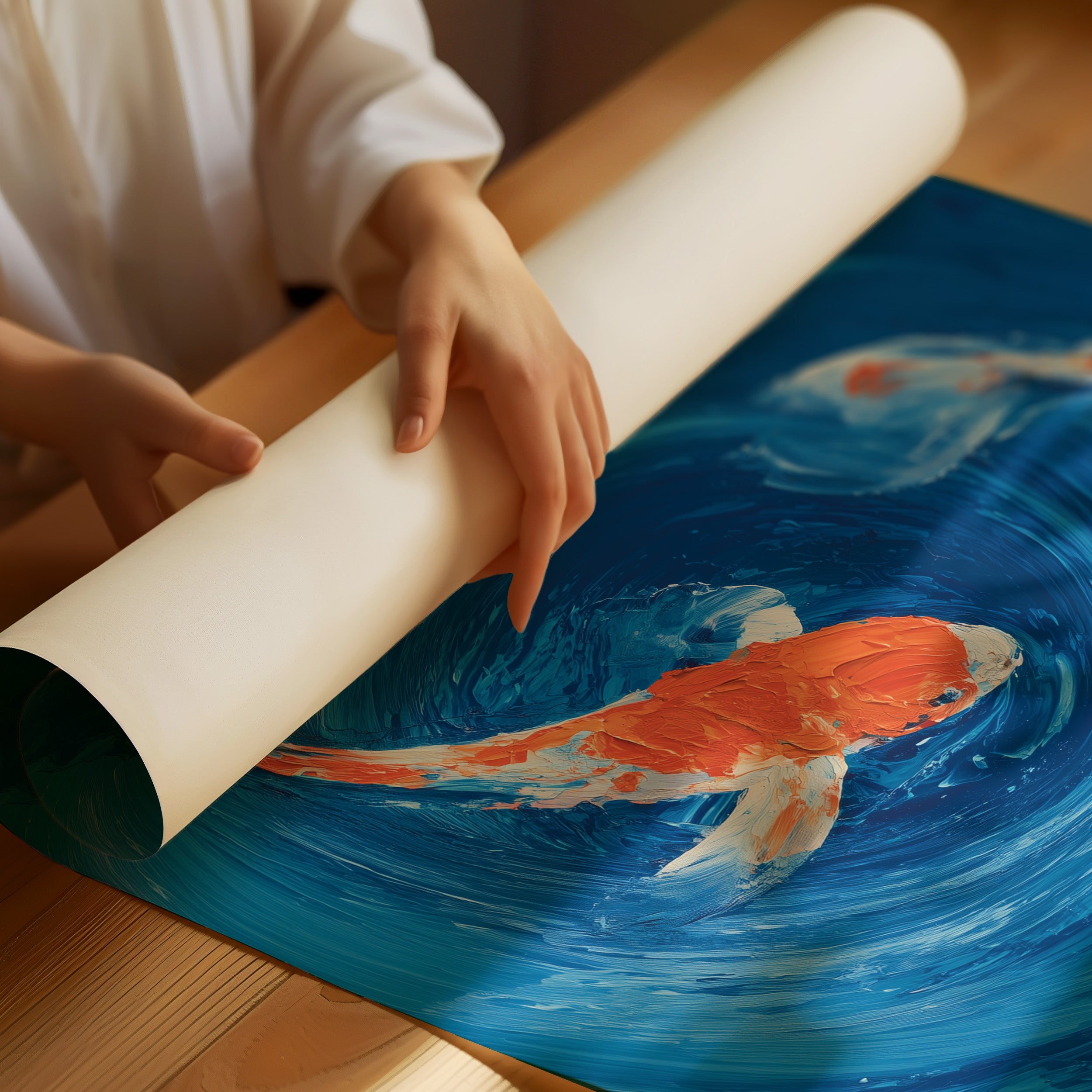 Vermillion Dancers in Azure Whirlpool