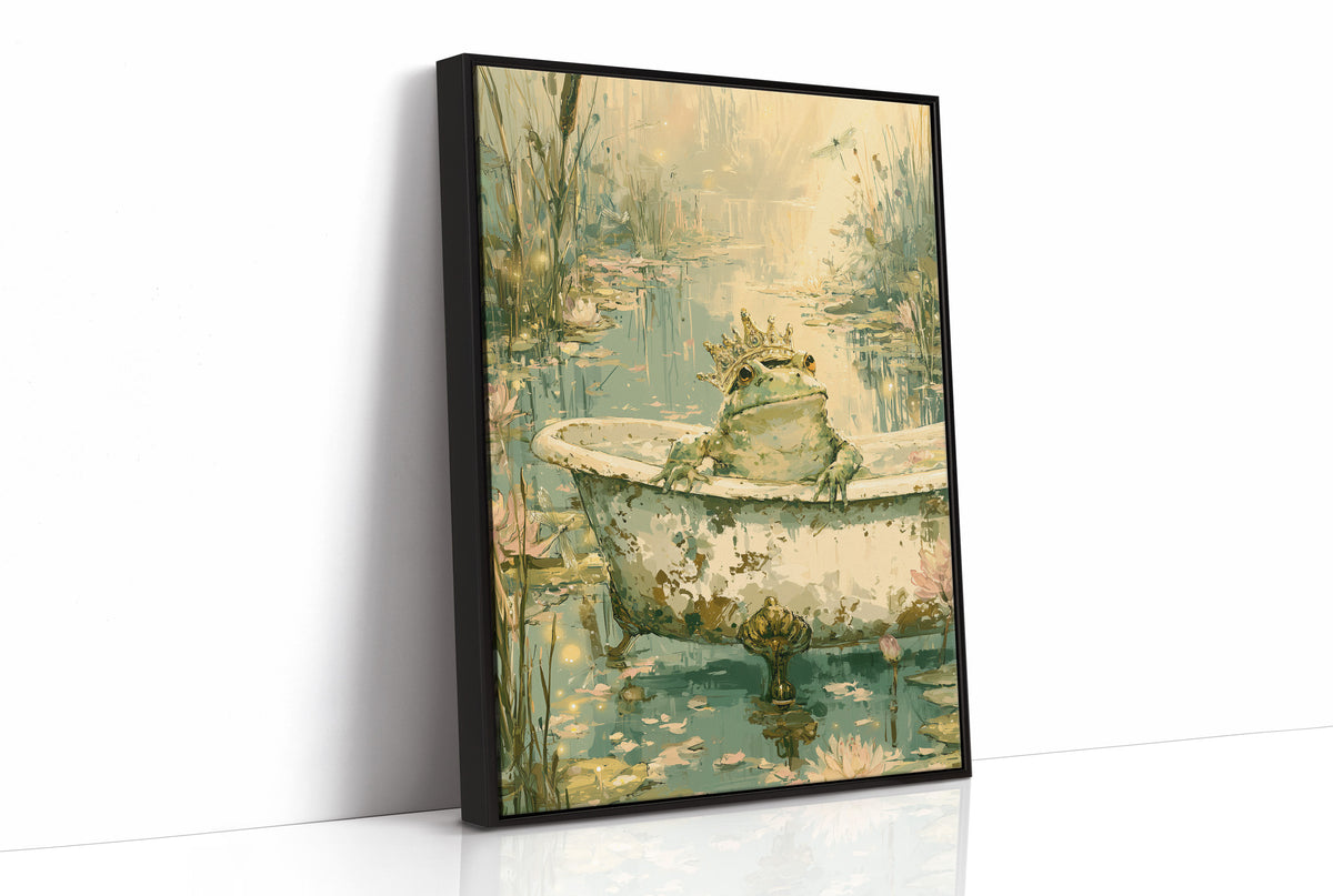 The Frog Prince's Bath — Fairy Tale Pond Painting
