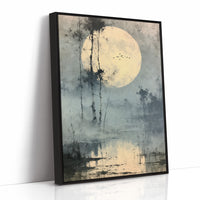 Low Moon Over Birch Marsh