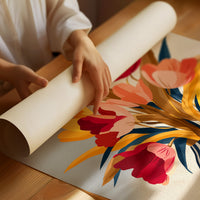 Vibrant Blooms in Striped Elegance