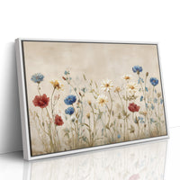 Field Blooms On Vintage Canvas