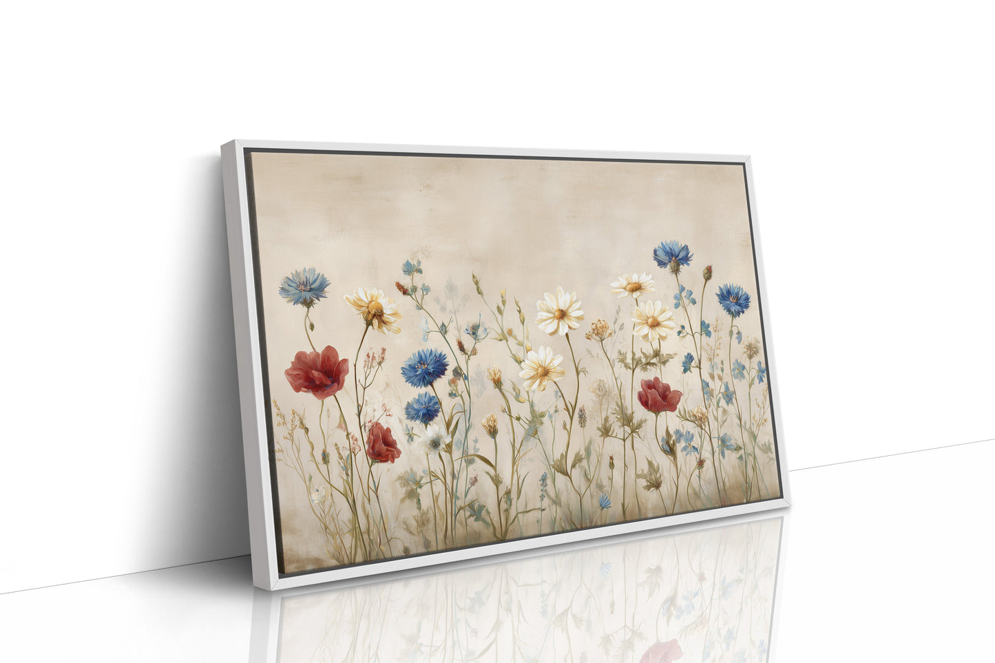 Field Blooms On Vintage Canvas