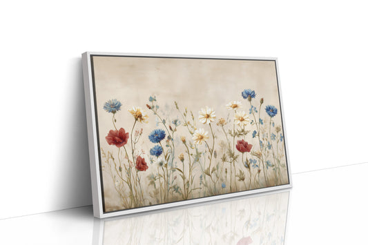 Field Blooms On Vintage Canvas