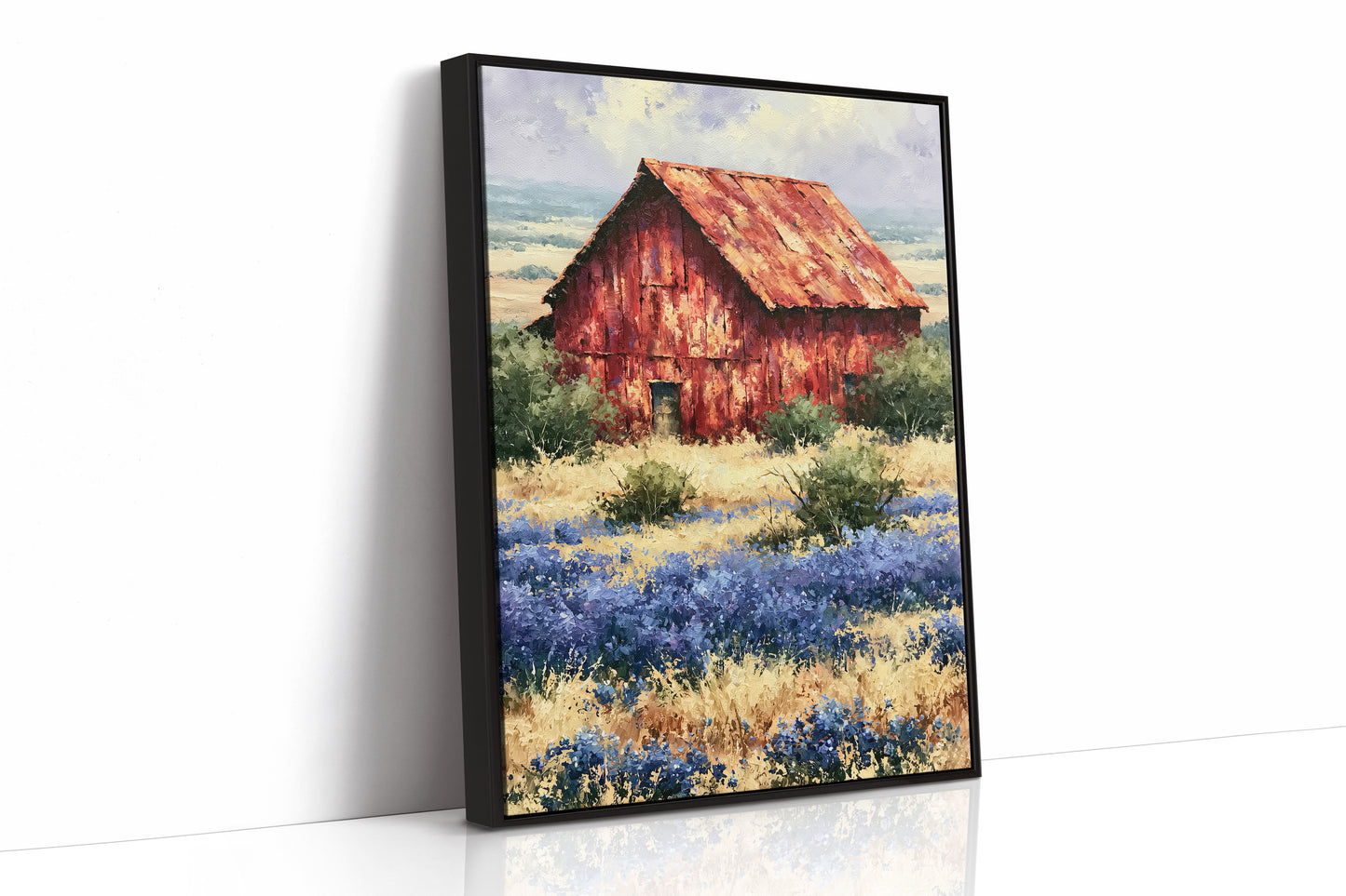 Red Barn in the Bluebonnets
