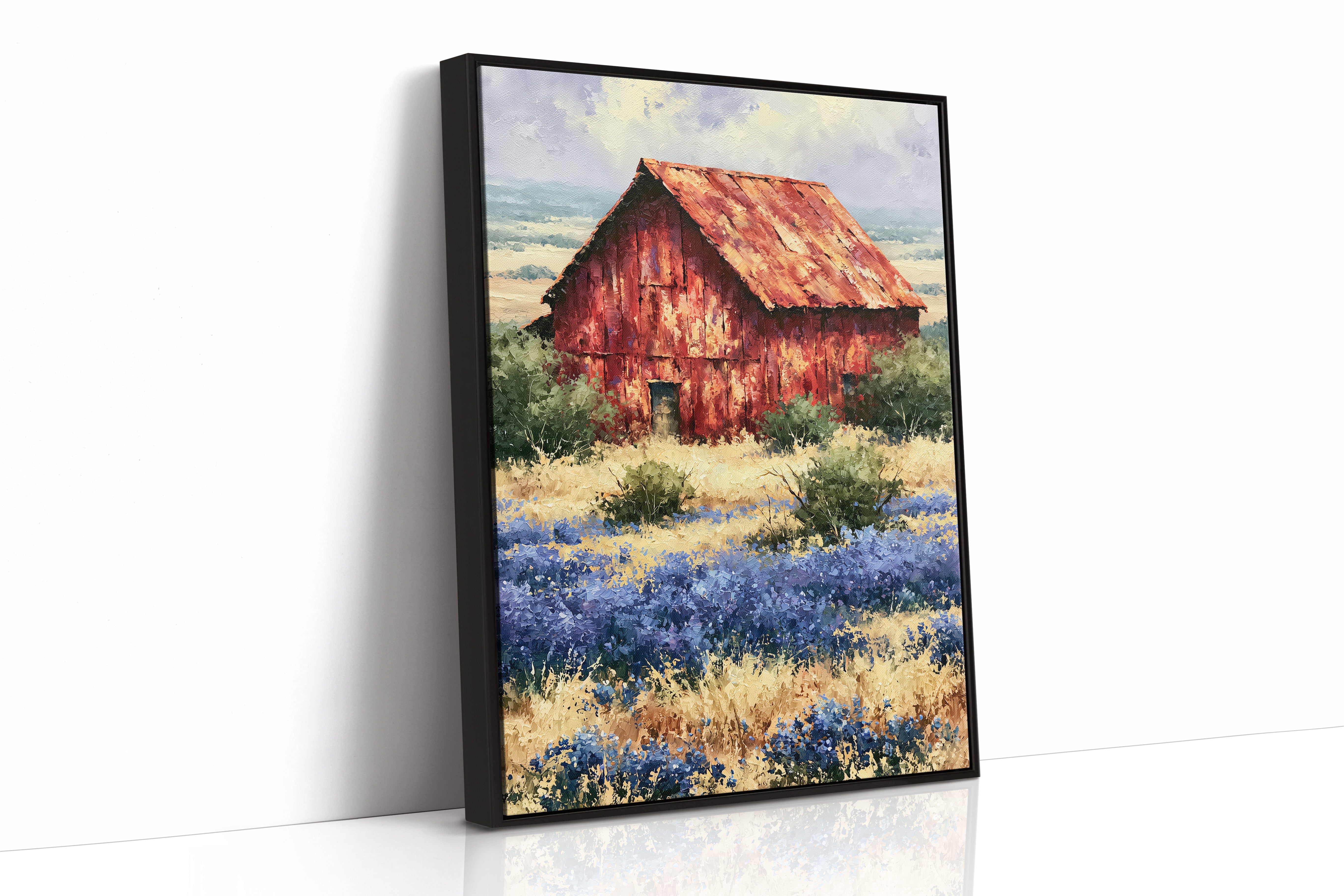Red Barn in the Bluebonnets