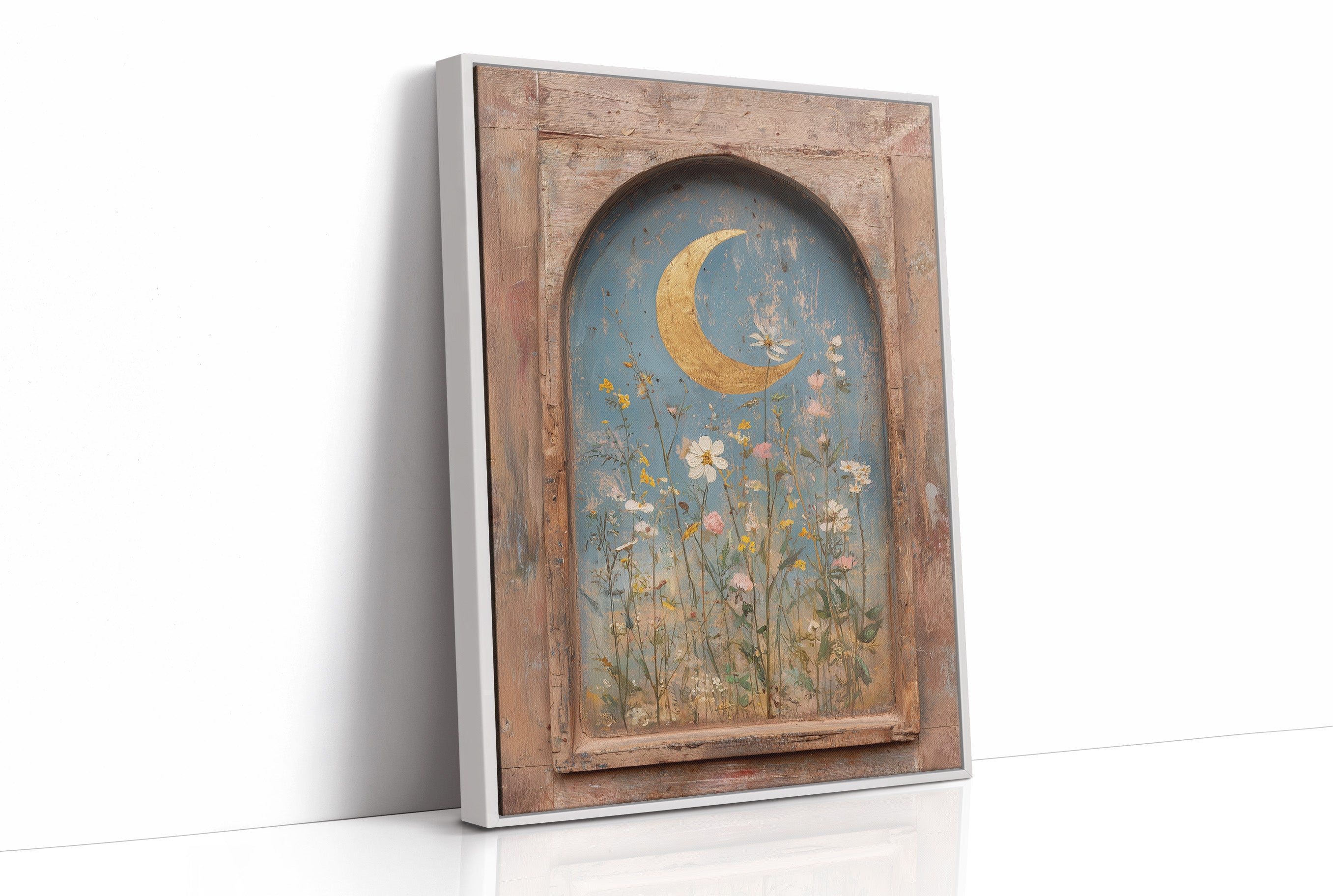 Crescent Over Quiet Blooms