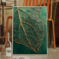 Golden Vein Leaf on Emerald