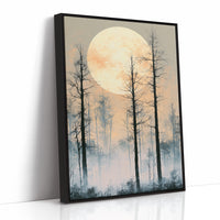 Peach Moon Over Bare Branches