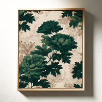 Emerald Blooms on Rustic Canvas