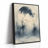 Geese Take Flight Beneath the Shadowed Moon