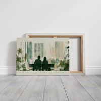 Park Bench, City Backdrop