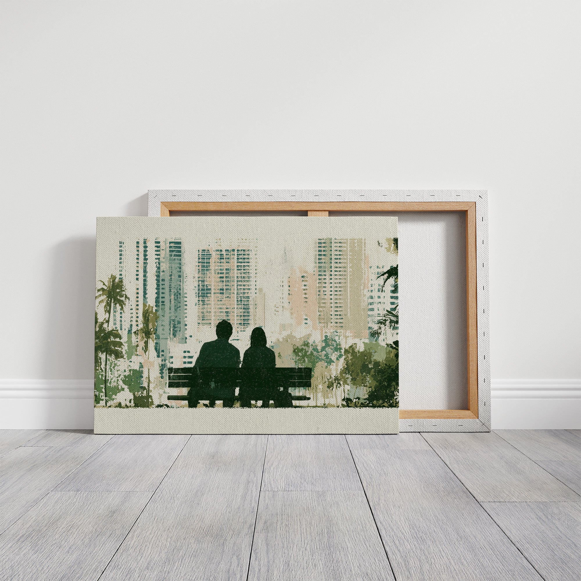 Park Bench, City Backdrop