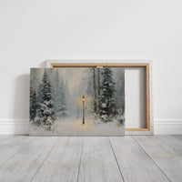 Lone Lamplight Guides Winter's Path