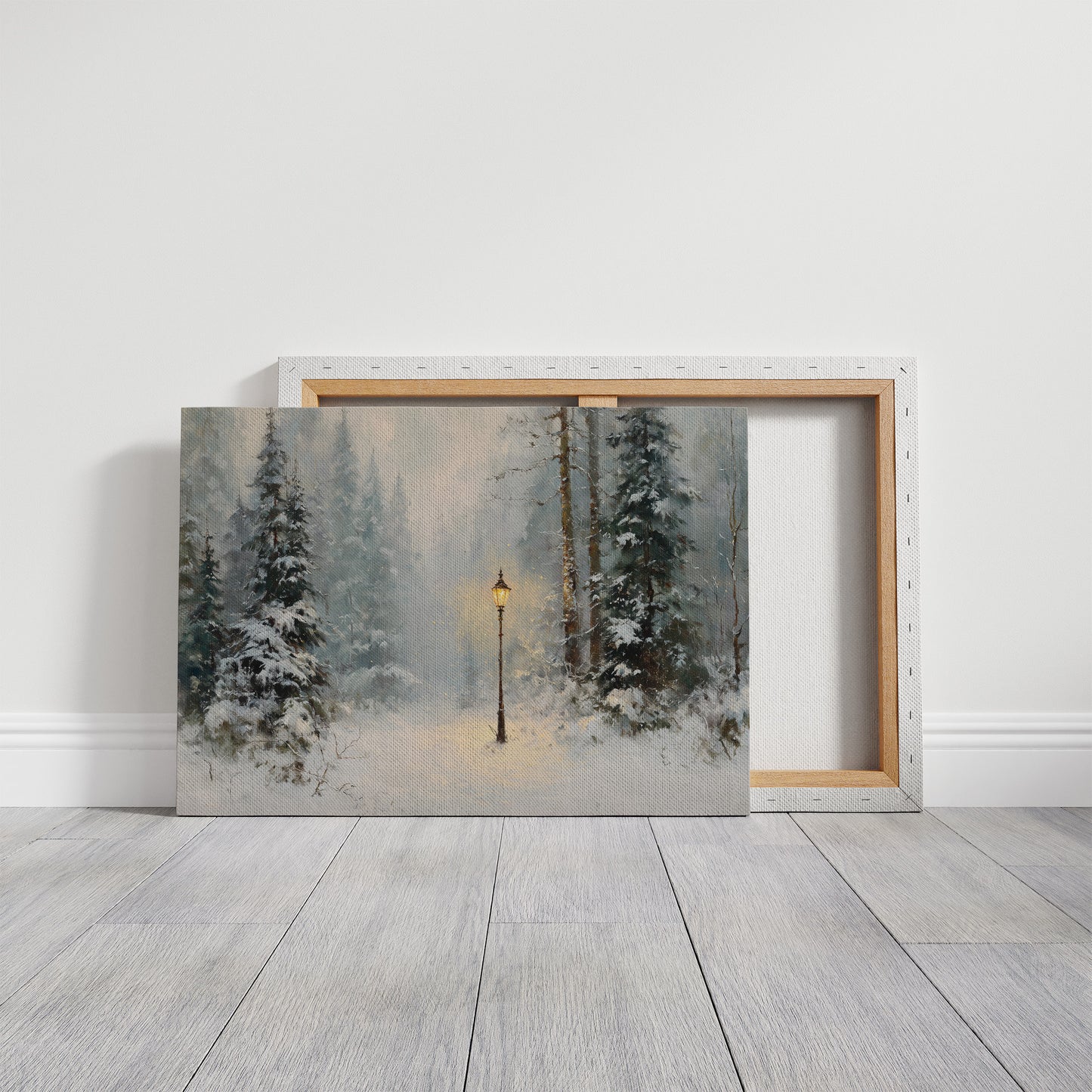 Lone Lamplight Guides Winter's Path