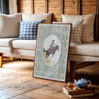Sage Damask Frames Wild Bronco