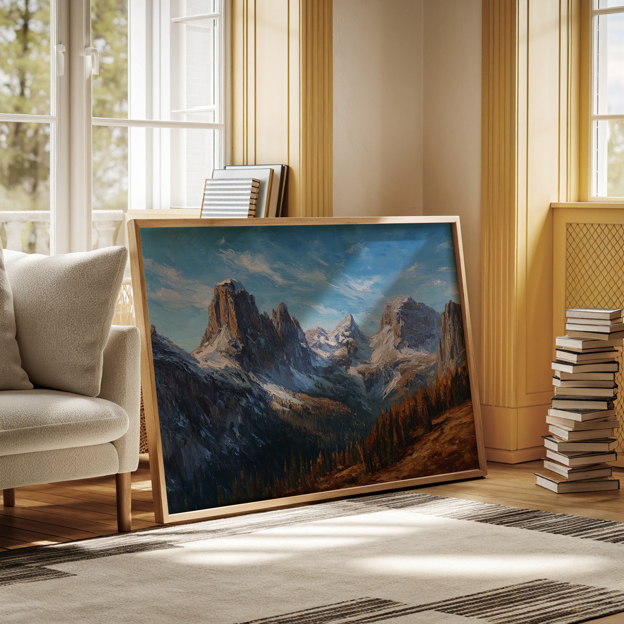 Autumn Pines Meet Winter Peaks