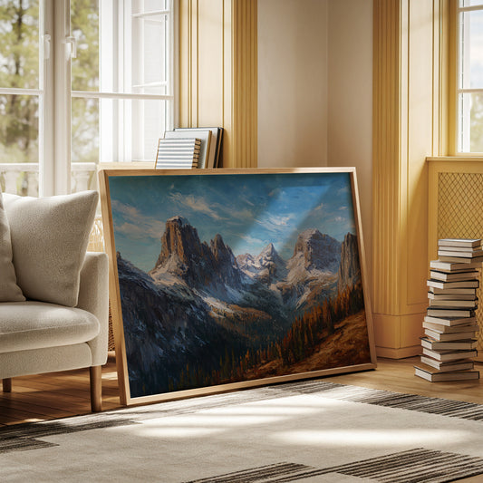 Autumn Pines Meet Winter Peaks