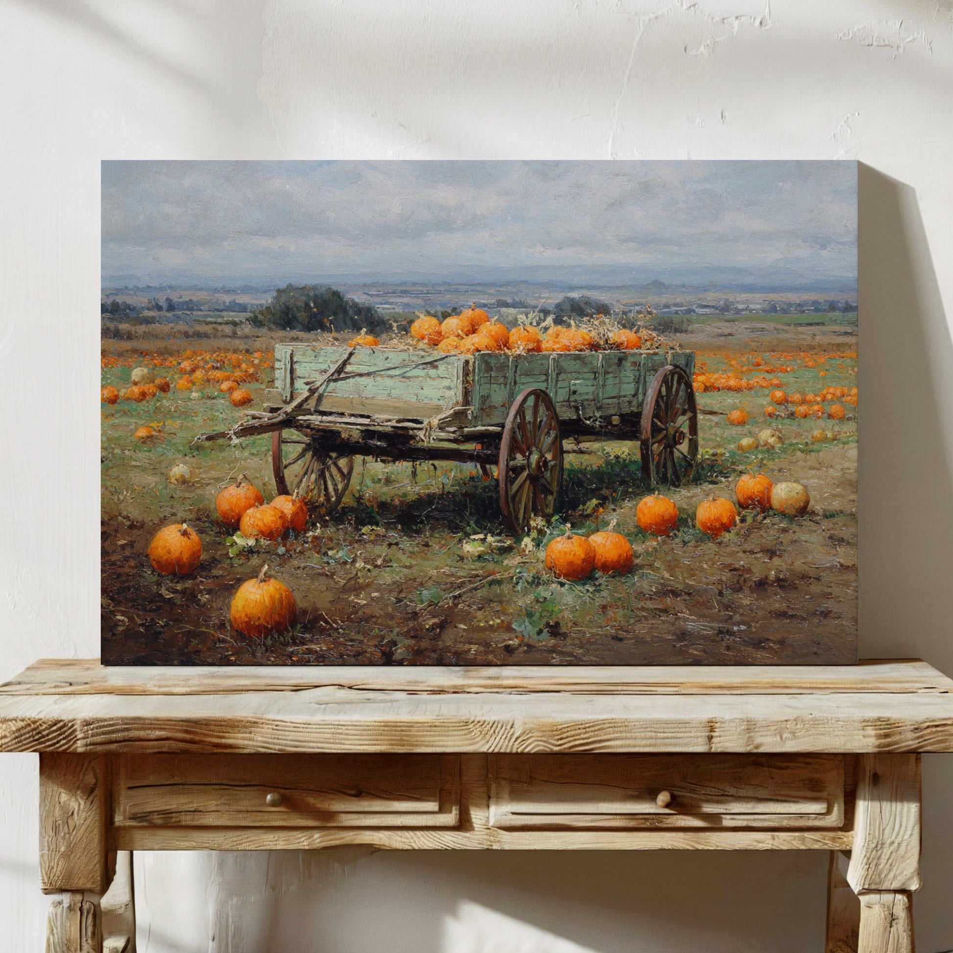 Harvest Wagon Rests In October Light