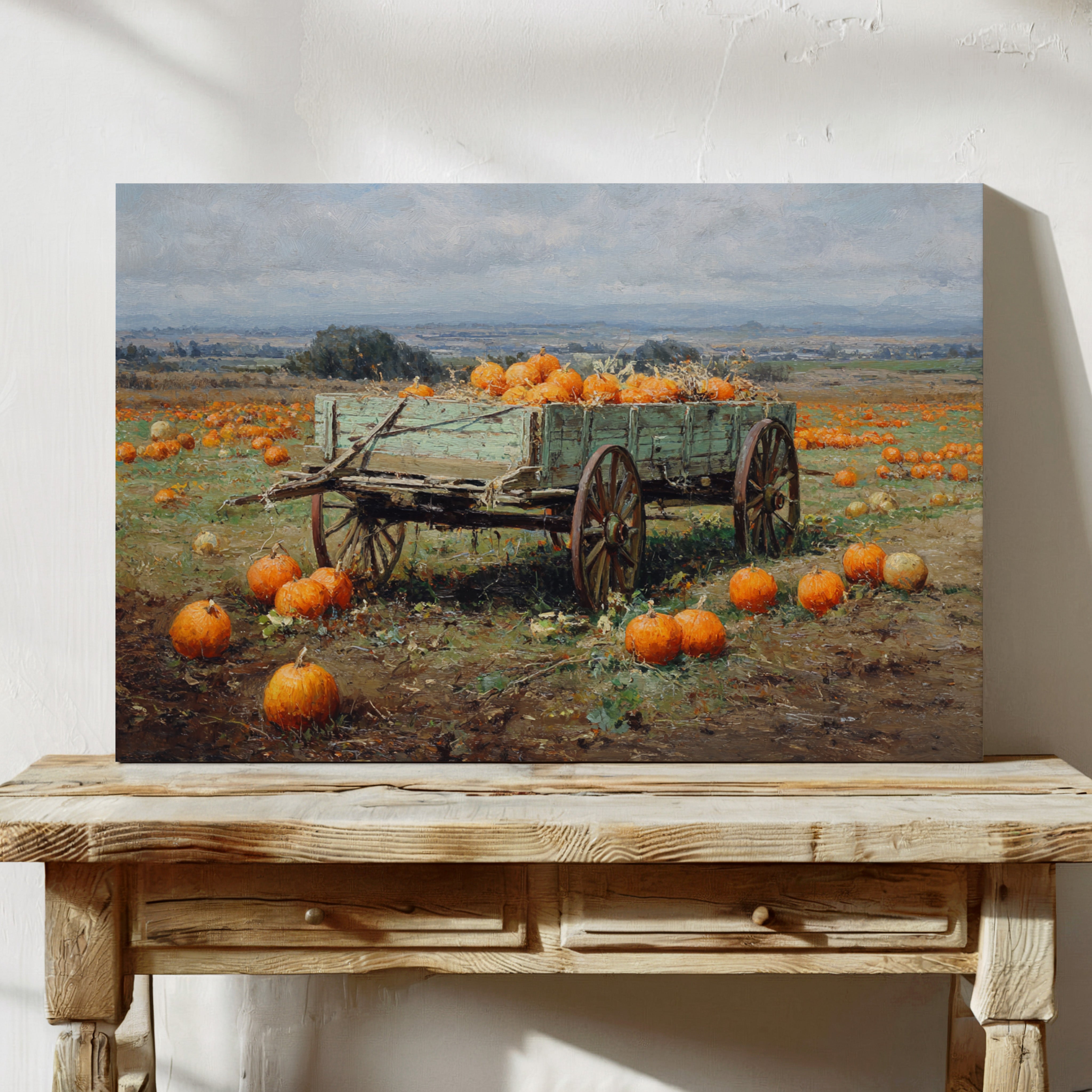 Harvest Wagon Rests In October Light
