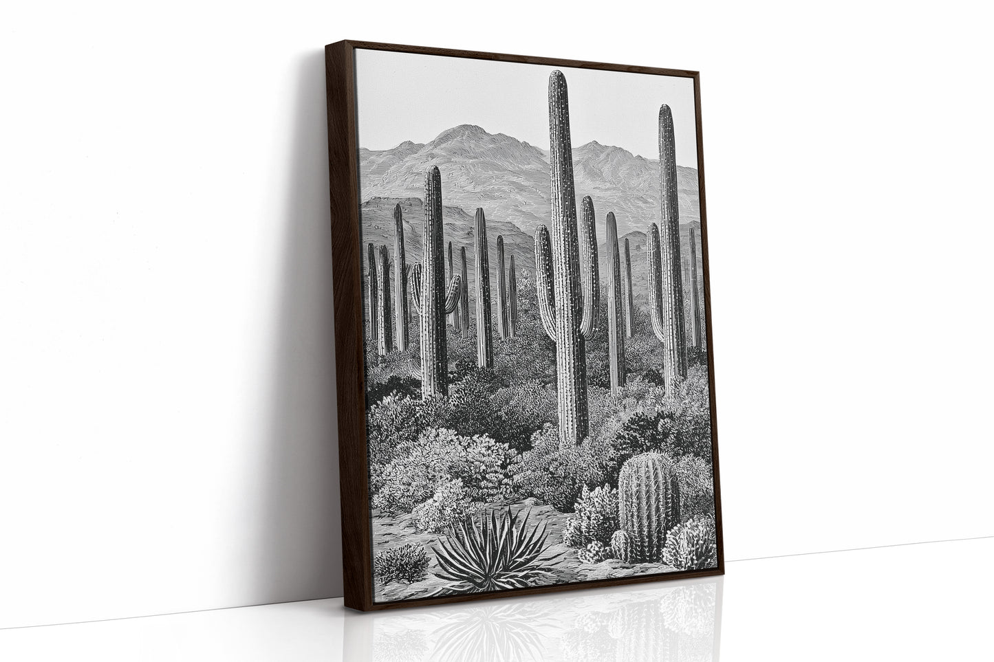 Saguaro Forest In Fine Line
