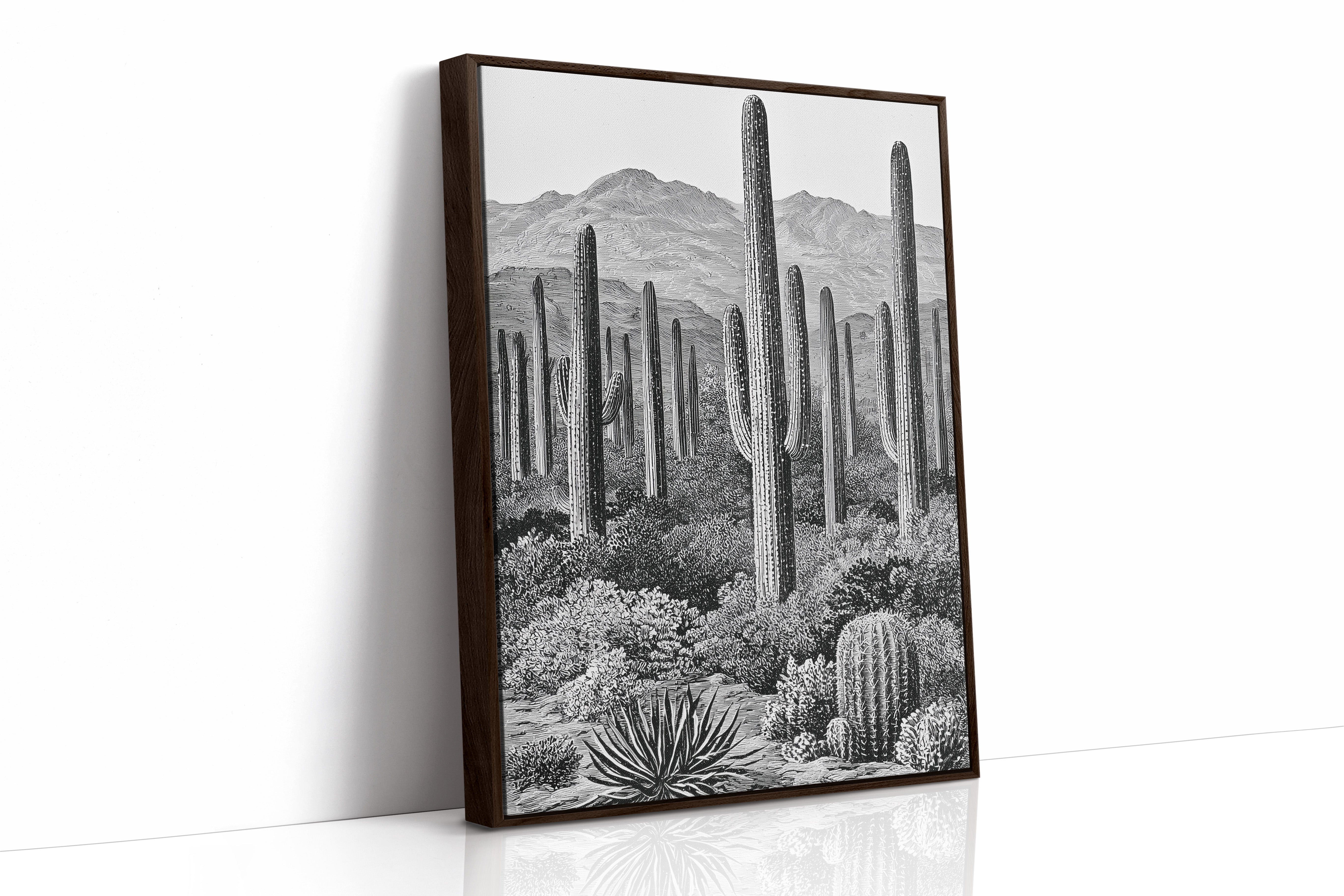 Saguaro Forest In Fine Line