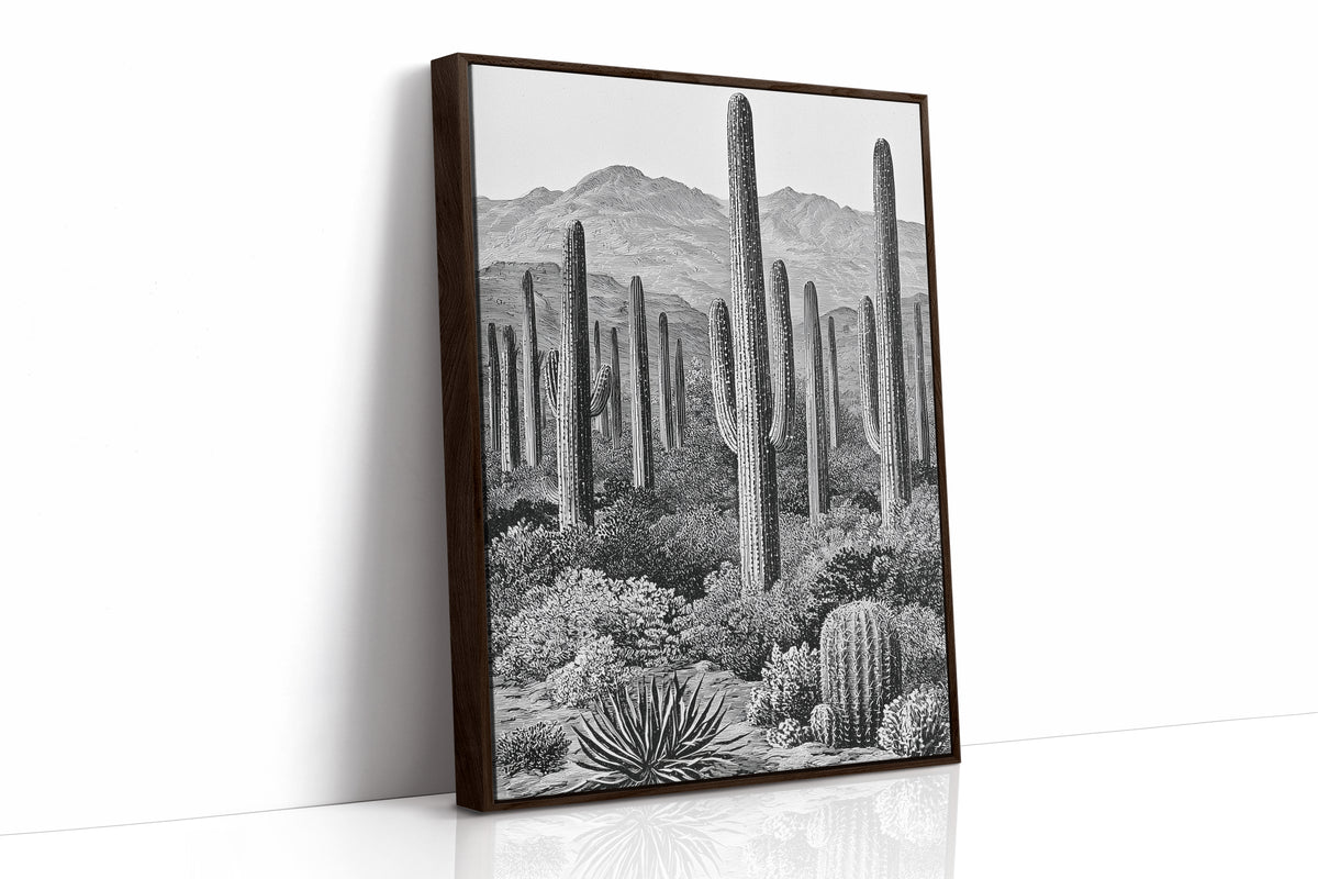 Engraved Saguaro Forest Standing Tall
