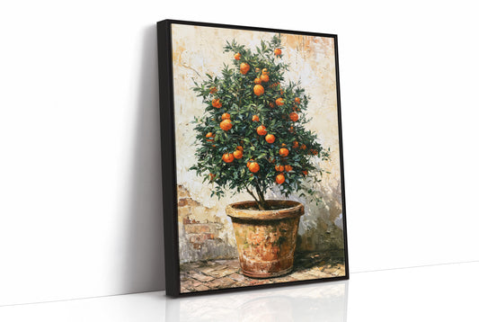 Terracotta and Sunlight: Potted Orange Tree Still Life