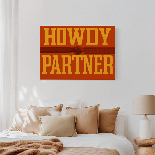 Howdy Partner Western Handshake Greeting