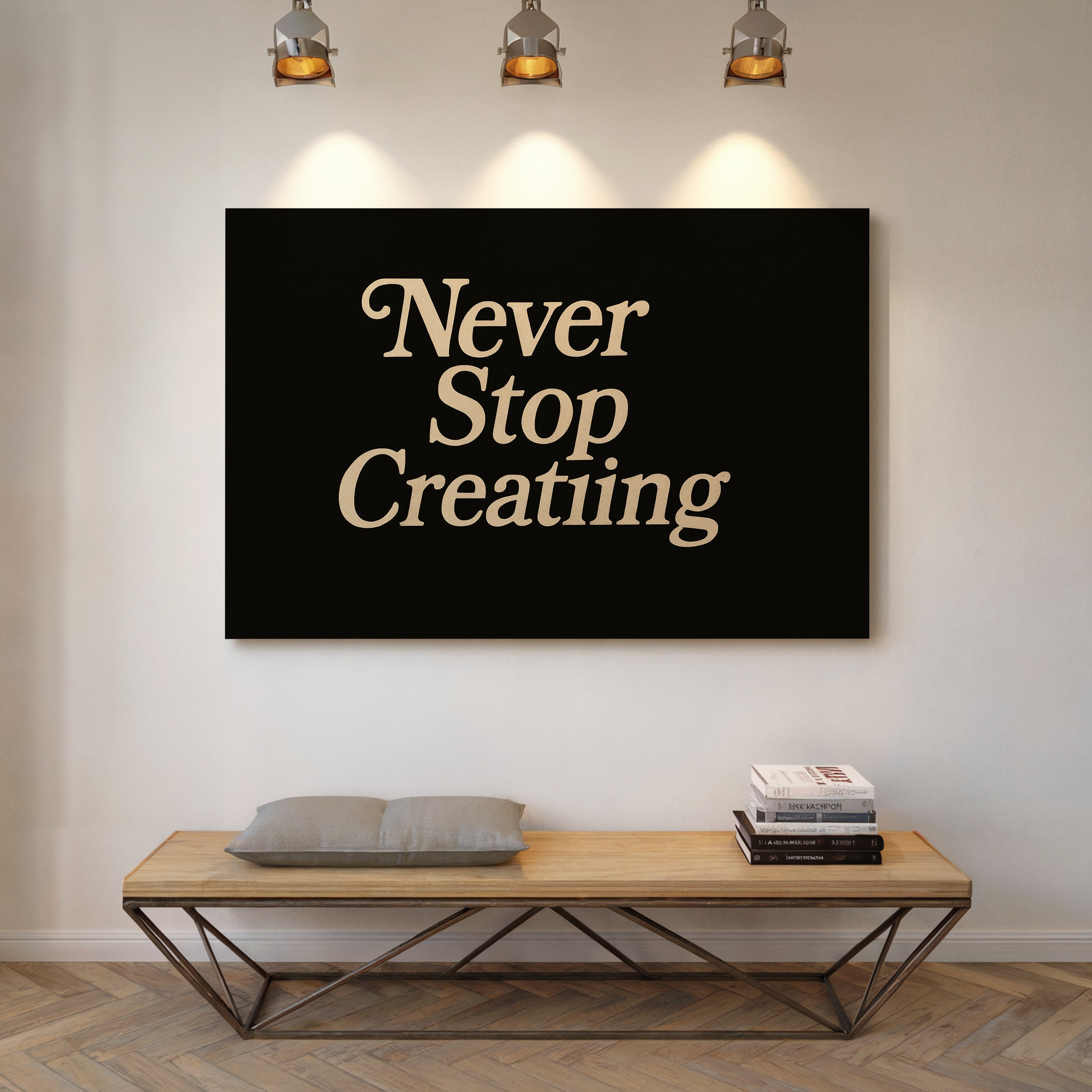 Never Stop Creating Retro Quote Print