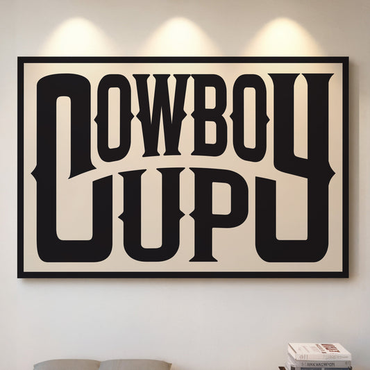 Cowboy Up Western Print in Black Ink