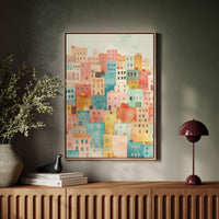Stacked City Dreams Watercolor Print