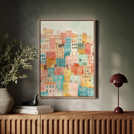 Stacked City Dreams Watercolor Print