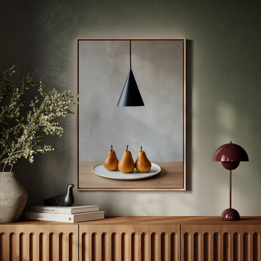 Three Pears Under Modern Light