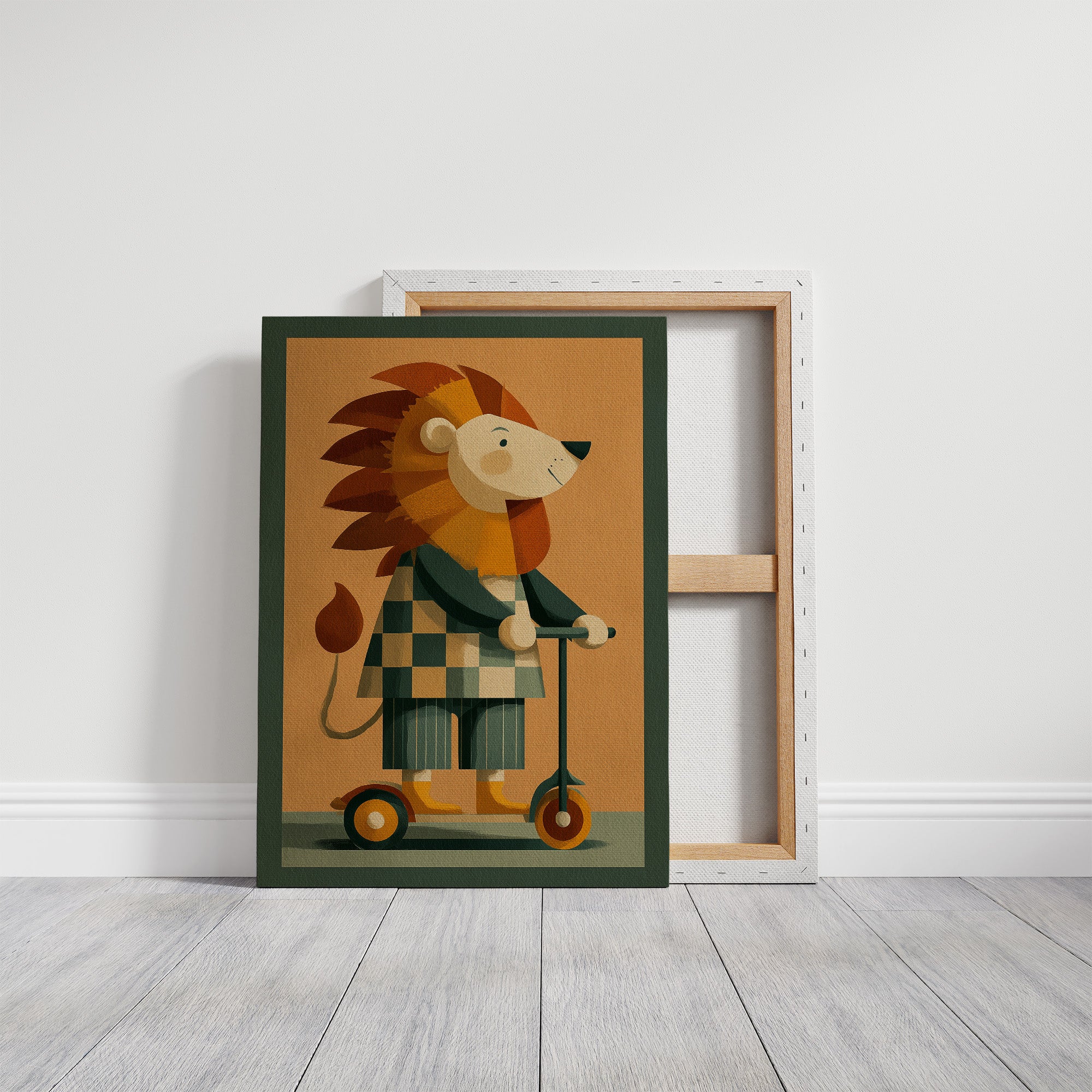 Lion on a Scooter Ride