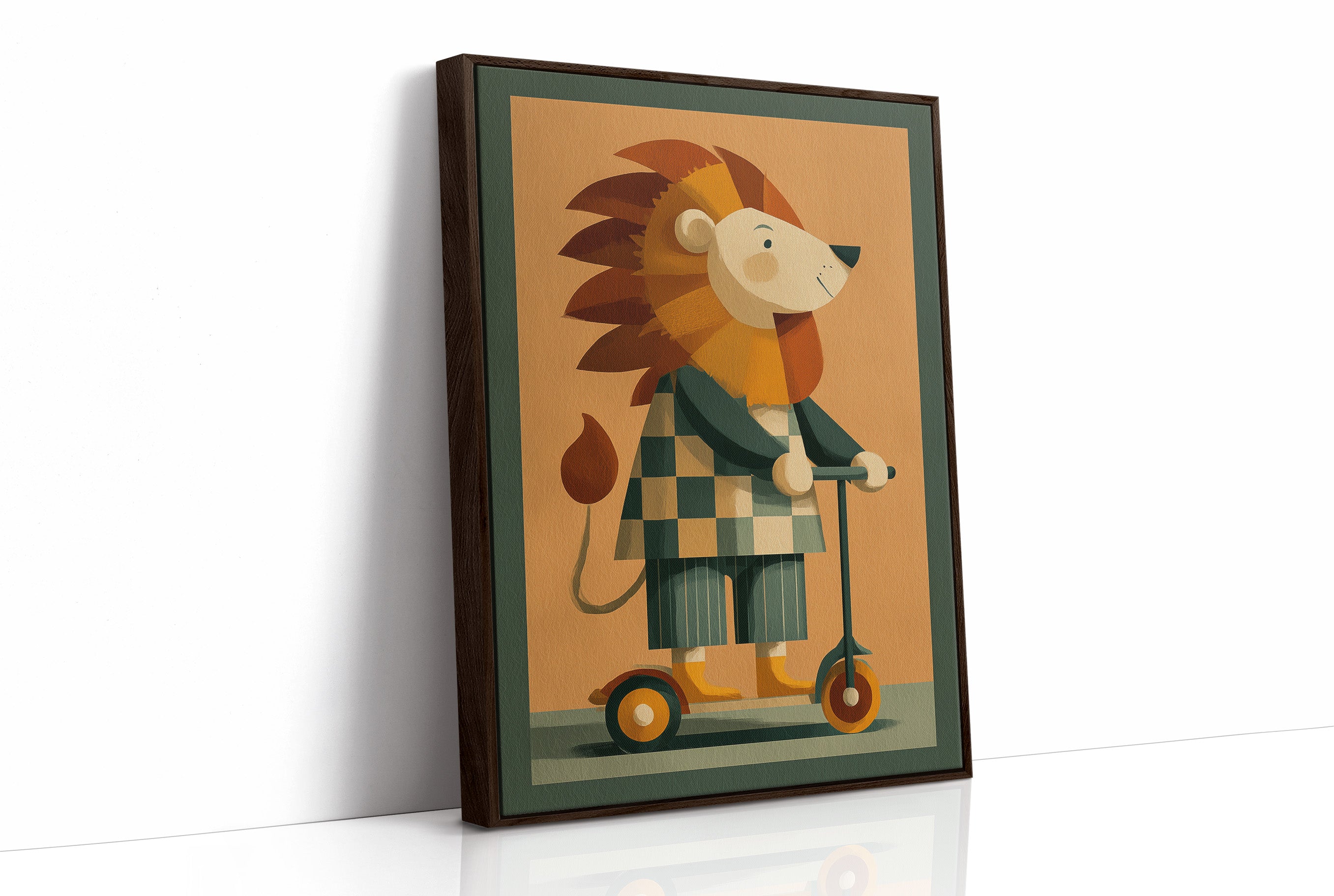 Lion on a Scooter Ride